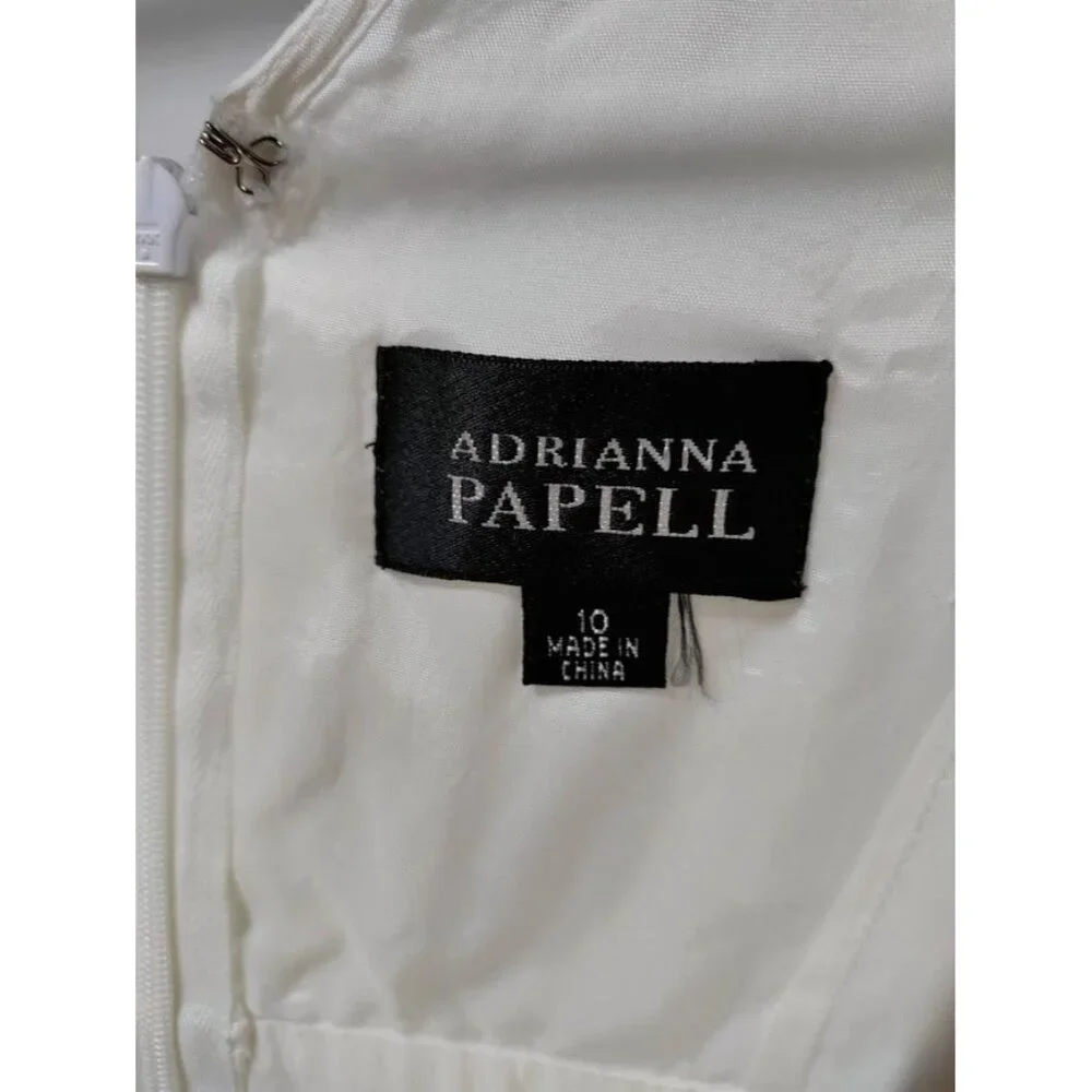 Adrianna Papell White V-Neck Boho Festival Weddinguest Sleeveless Lace Dress 10 - Picture 4 of 10